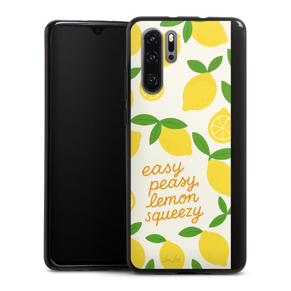 DeinDesign Handyhülle Zitrone Spruch Statement Easy Peasy Lemon Queezy, Huawei P30 Pro New Edition Silikon Hülle Bumper Case Handy Schutzhülle