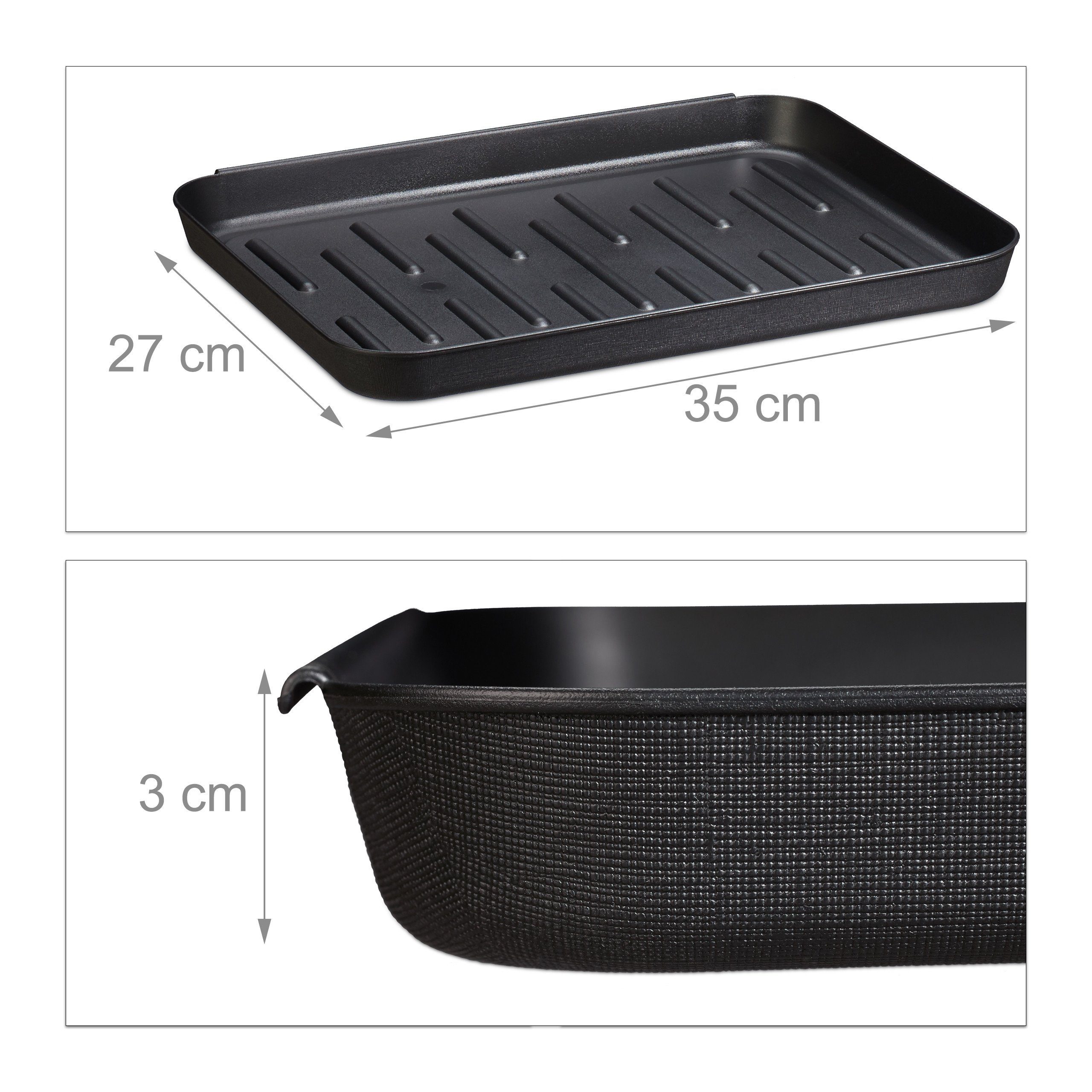 relaxdays Schuhabtropfschale 3er Set (3-tlg) – Bild 4 von 5