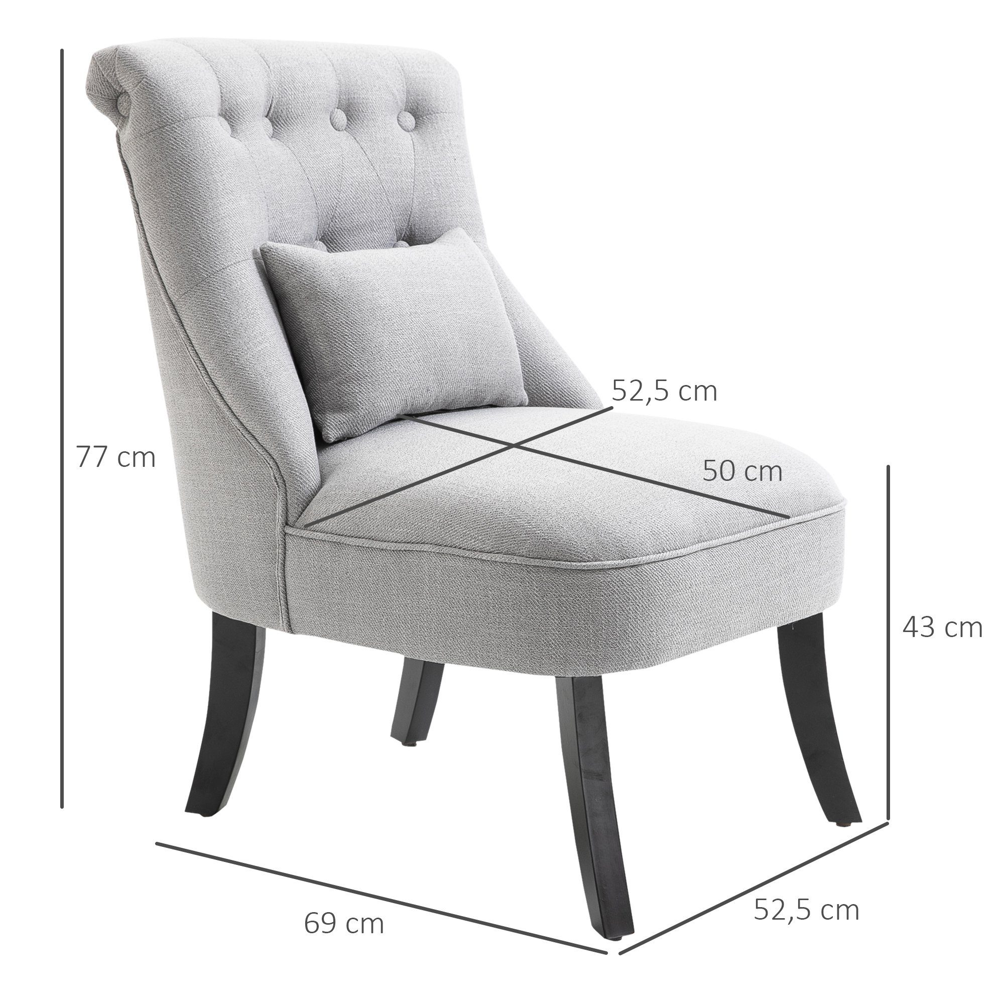 HOMCOM Sessel Relaxsessel mit Rückenkissen