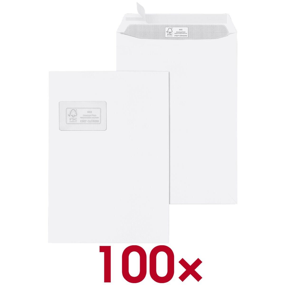 MAILMEDIA Briefumschlag, Format C4, 32,4/22,9 cm, mit Fenster