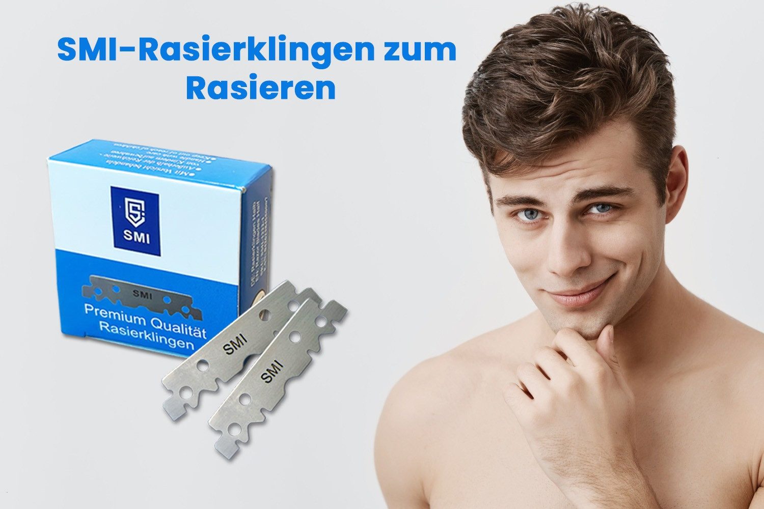 SMI Rasierklingen Premium Qualität Rasierklingen für Rasiermesser auswechselbar 200 pcs, 2-tlg., halbe Klinge