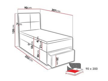 MIRJAN24 Boxspringbett Garda Lux II (mit Bettkasten und Bettschublade), Matratzentopper, Hauptmatratze