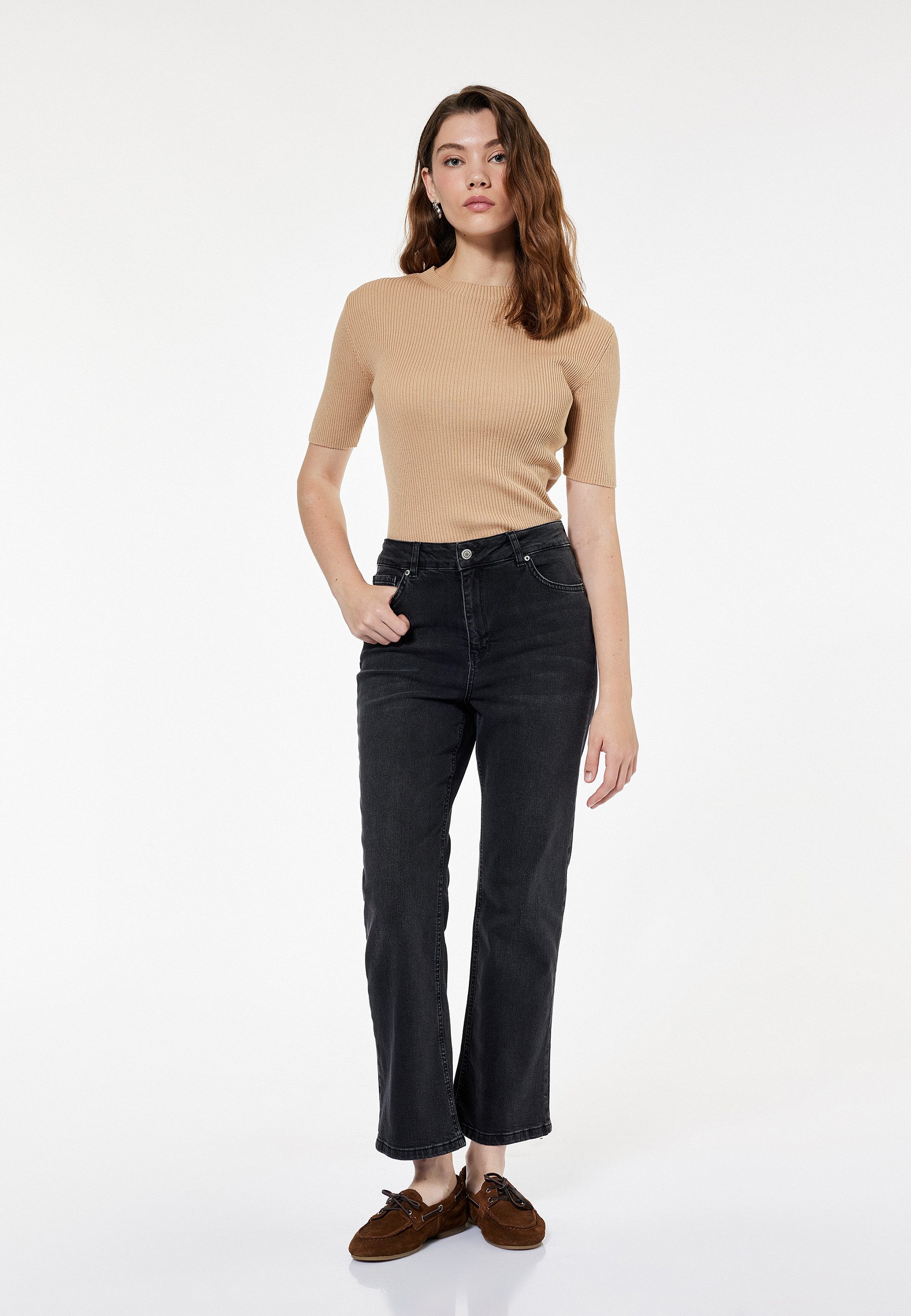 Koton Slim-fit-Jeans Koton Hohe Taille Flare Jeans