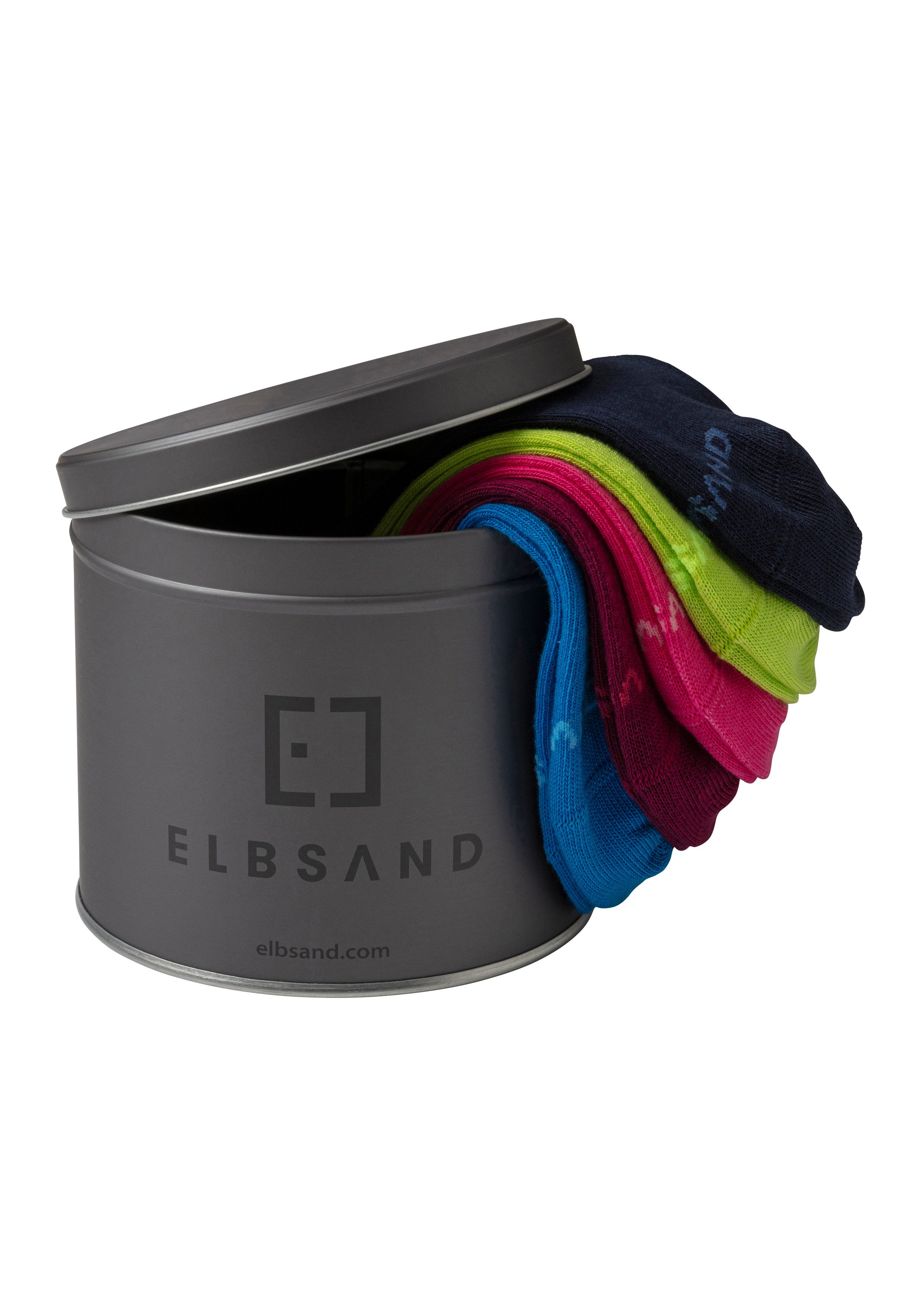 Elbsand Socken (Dose, 5-Paar) verpackt in praktischer Metalldose