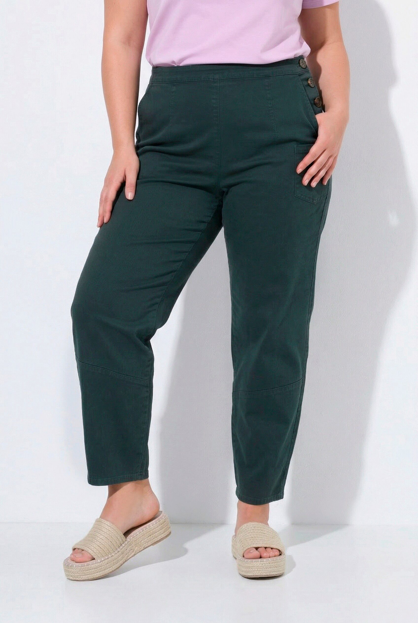 Ulla Popken Regular-fit-Jeans Barrel-Hose weites Bein Komfortbund Biobaumwolle