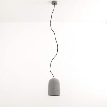 Licht-Erlebnisse Pendelleuchte LAVA, ohne Leuchtmittel, Hängelampe Grau Beton Industrie E27 Ø14,5cm schmal Küche