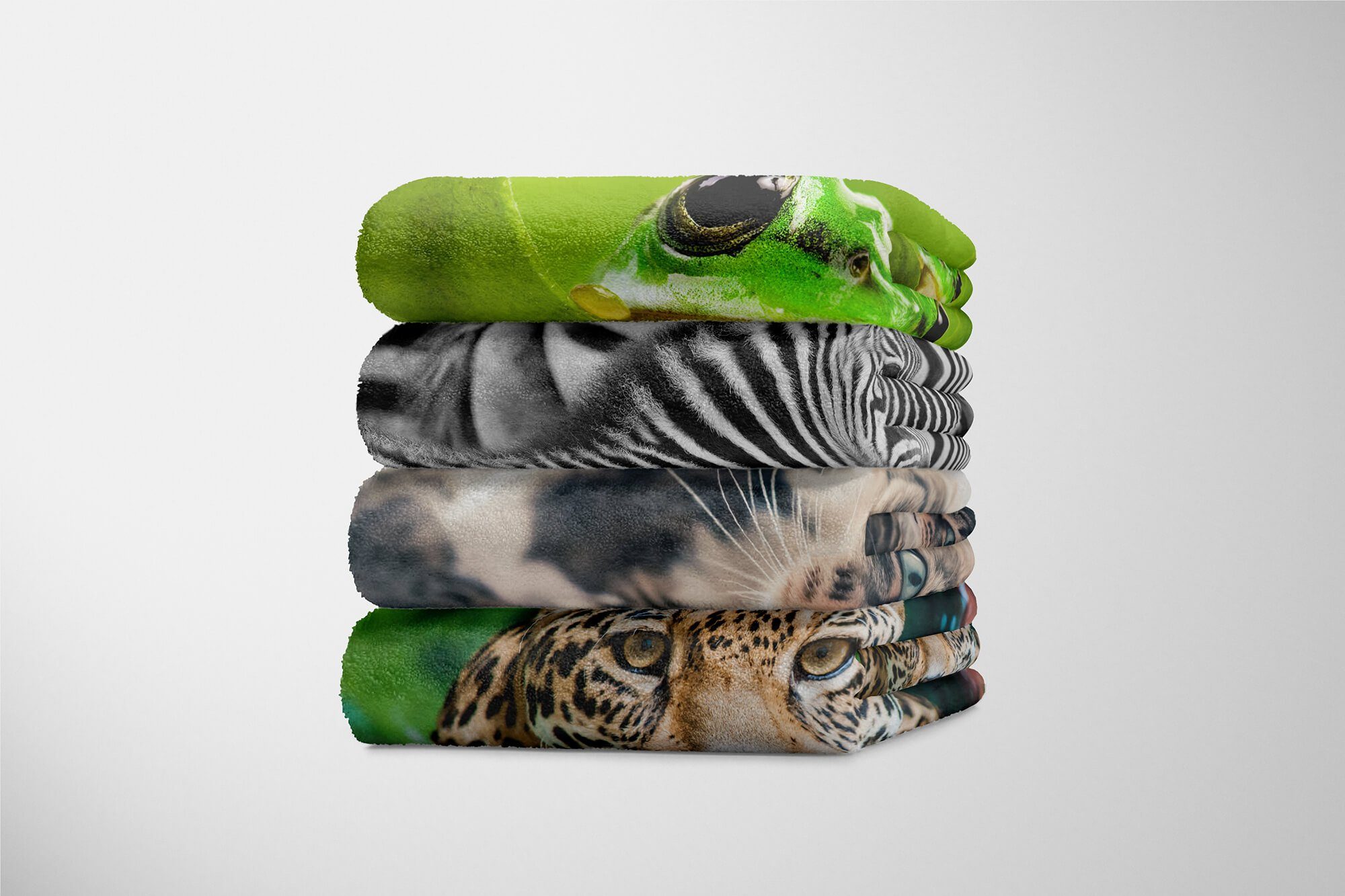 Katze, Tiermotiv Baumwolle-Polyester-Mix Kuscheldecke Handtücher Sinus Handtuch Strandhandtuch mit Saunatuch Art (1-St), Handtuch