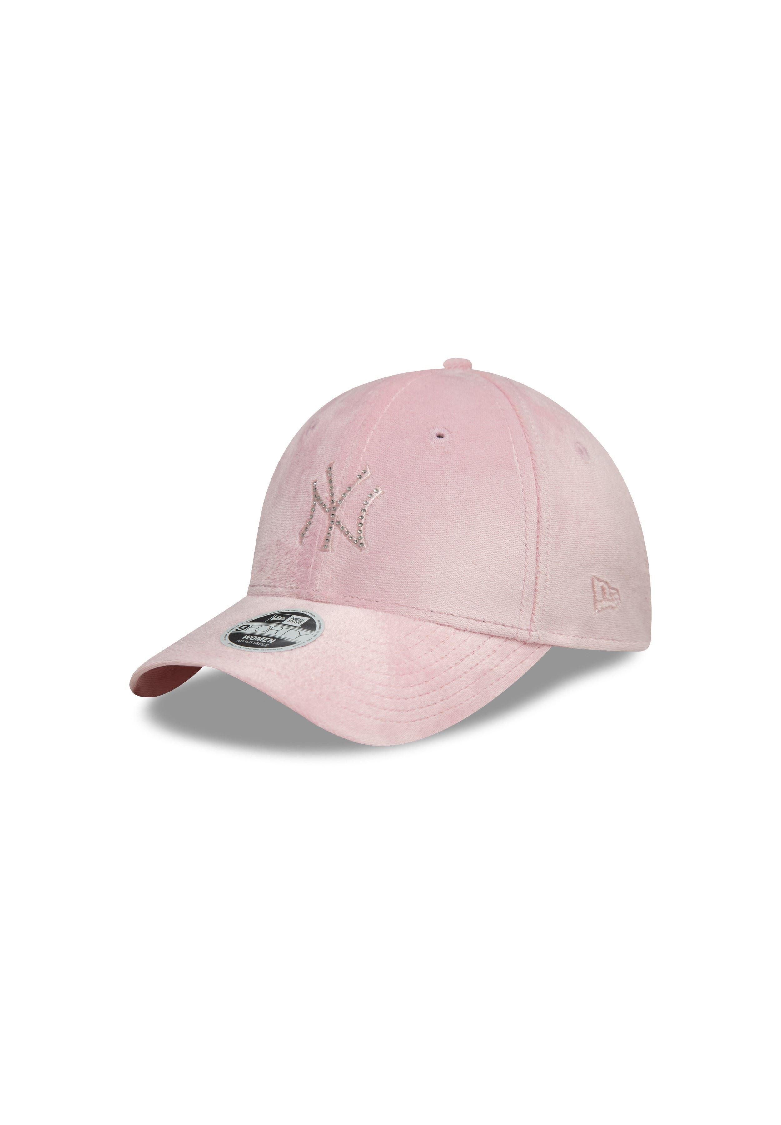 Baseball Cap New York Yankees MLB Womens Diamante Velour Rosa 9Forty Verstellbare D