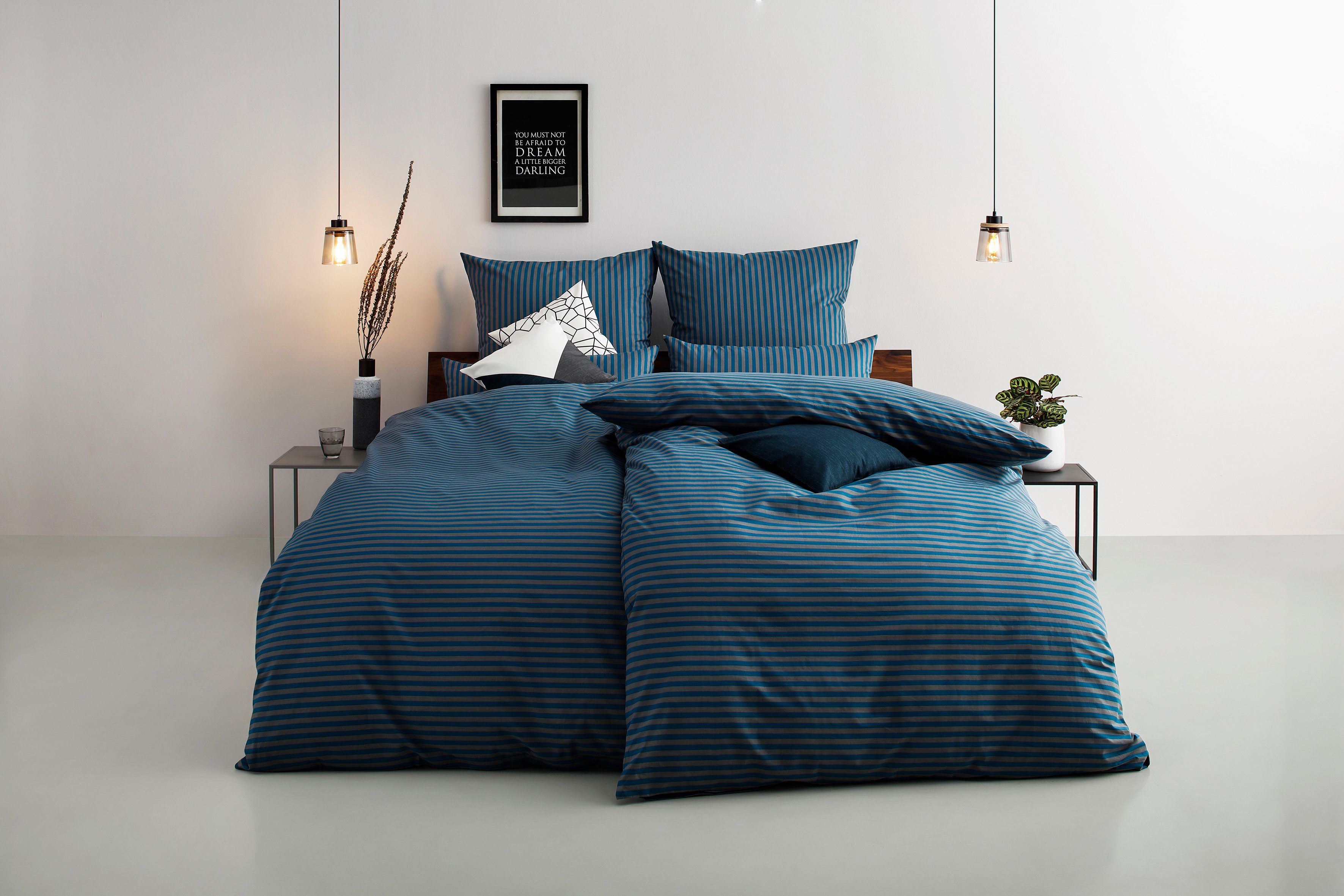 Bettwäsche Jassen in Gr. 135x200 oder 155x220 cm, Bruno Banani, Renforcé, 2  teilig, moderne Bettwäsche aus Baumwolle, Bettwäsche mit Streifen-Design