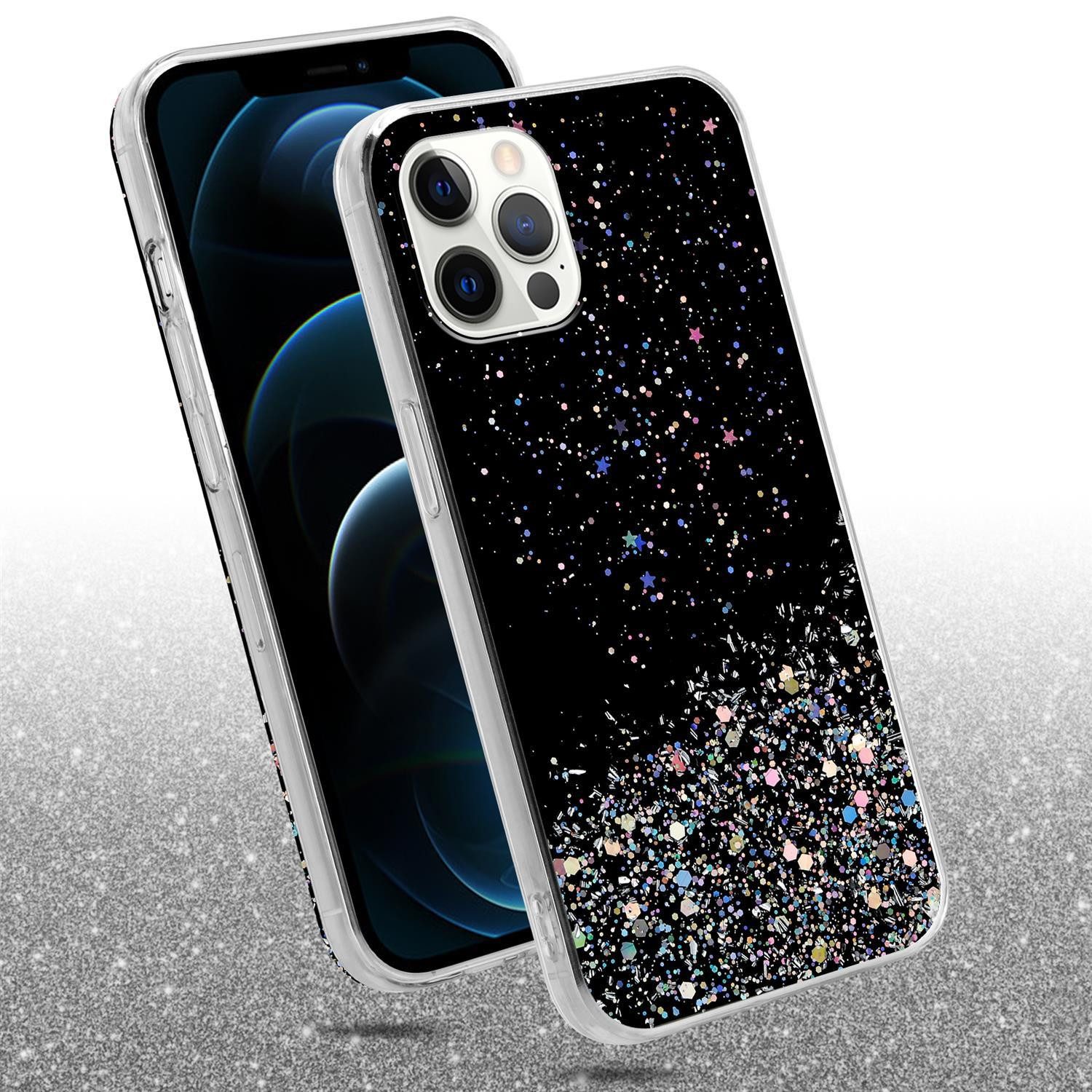 Cadorabo Handyhülle für iPhone 12 / 12 PRO Hülle Apple iPhone 12 / 12 PRO, Flexible TPU Silikon Handy Schutzhülle - Hülle - mit Glitzer