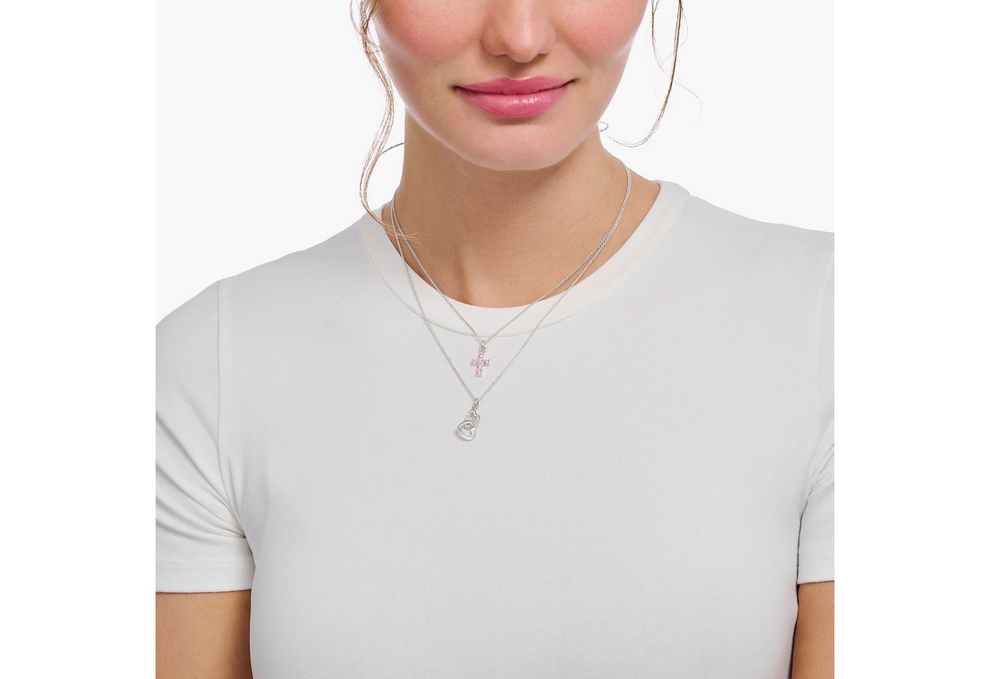 THOMAS SABO Kette mit Anhänger mit rosa... THOMAS SABO Kette mit Anhänger mit rosa...