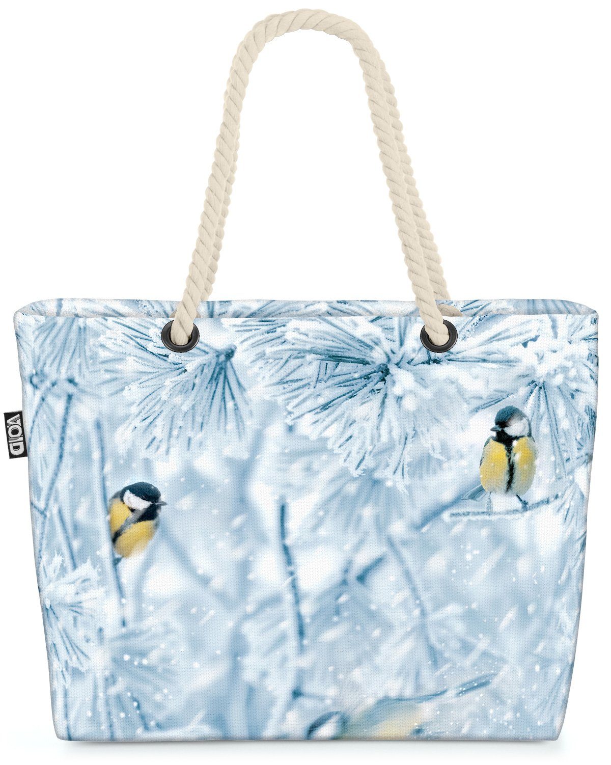 Strandtasche Vogel Kohlmeise (1-tlg), VOID eichhö Schnee schneeverwehung schnee winter Blaumeise