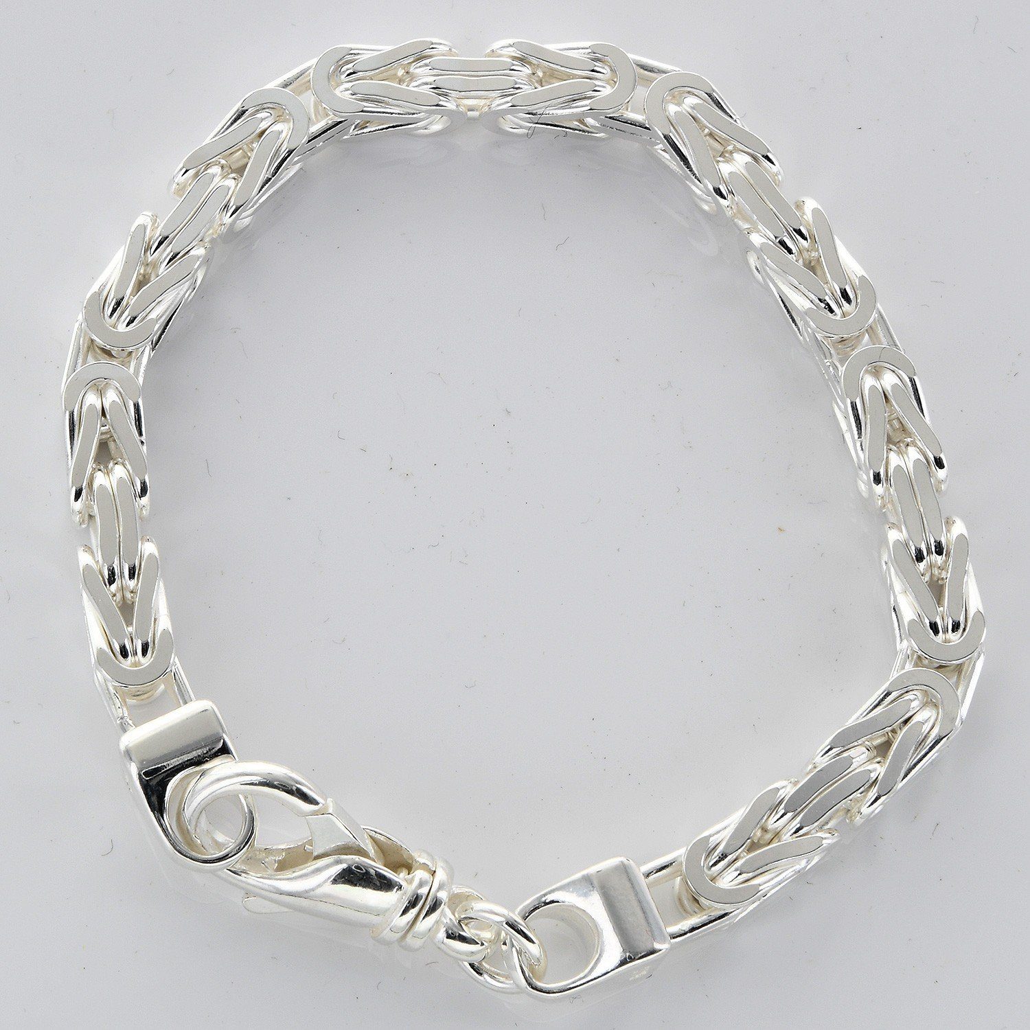 HOPLO Silberarmband Silberkette Königskette Länge 21cm - Breite 6,1mm - 925 Silber – Bild 2 von 3