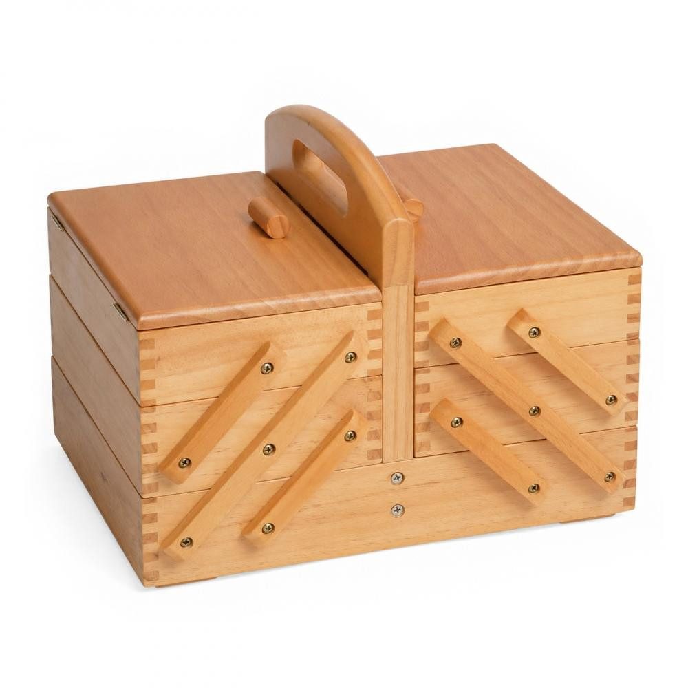 Hobby Gift Nähkästchen - Nähkasten aus Kiefernholz 31 x 23 x 18 cm (B x H x T)
