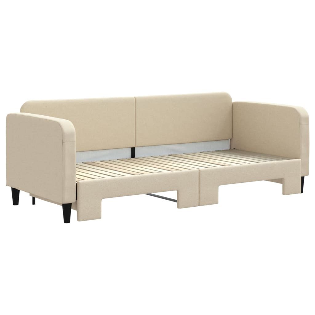 vidaXL Bett Tagesbett Ausziehbar Creme 80x200 günstig online kaufen