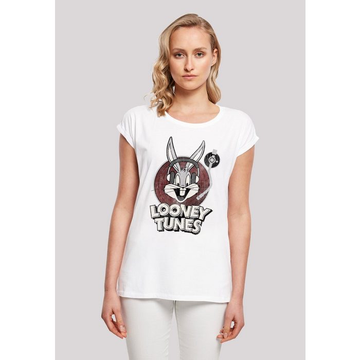 F4NT4STIC T-Shirt Extended Shoulder T-Shirt 'Looney Tunes Bugs Bunny' Damen Premium Merch Regular-Fit Kurze Ärmel Bedruckt