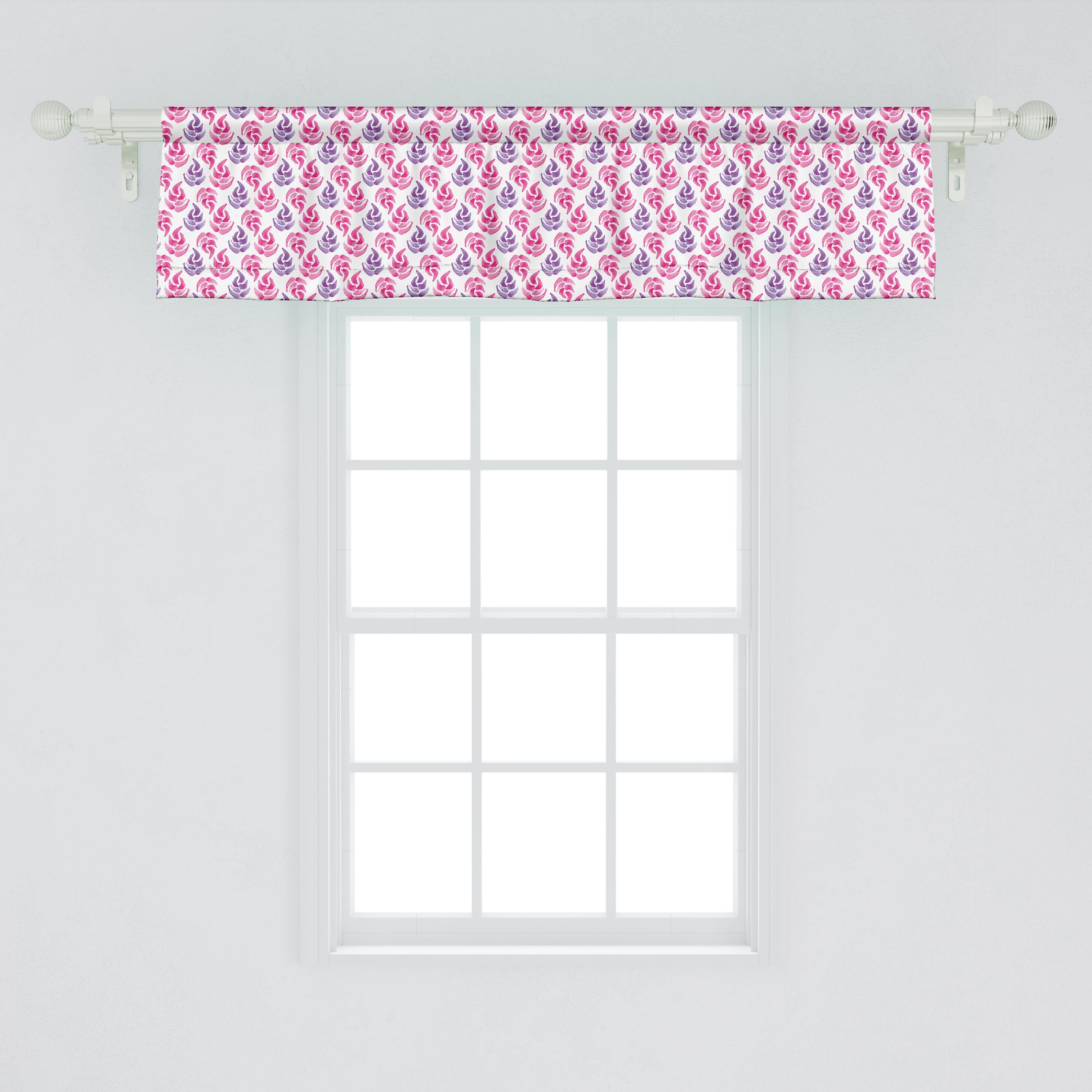 Scheibengardine Vorhang Blumenhandmade Stangentasche, Volant Aquarell Küche Abakuhaus, Microfaser, für Motive Dekor Schlafzimmer mit