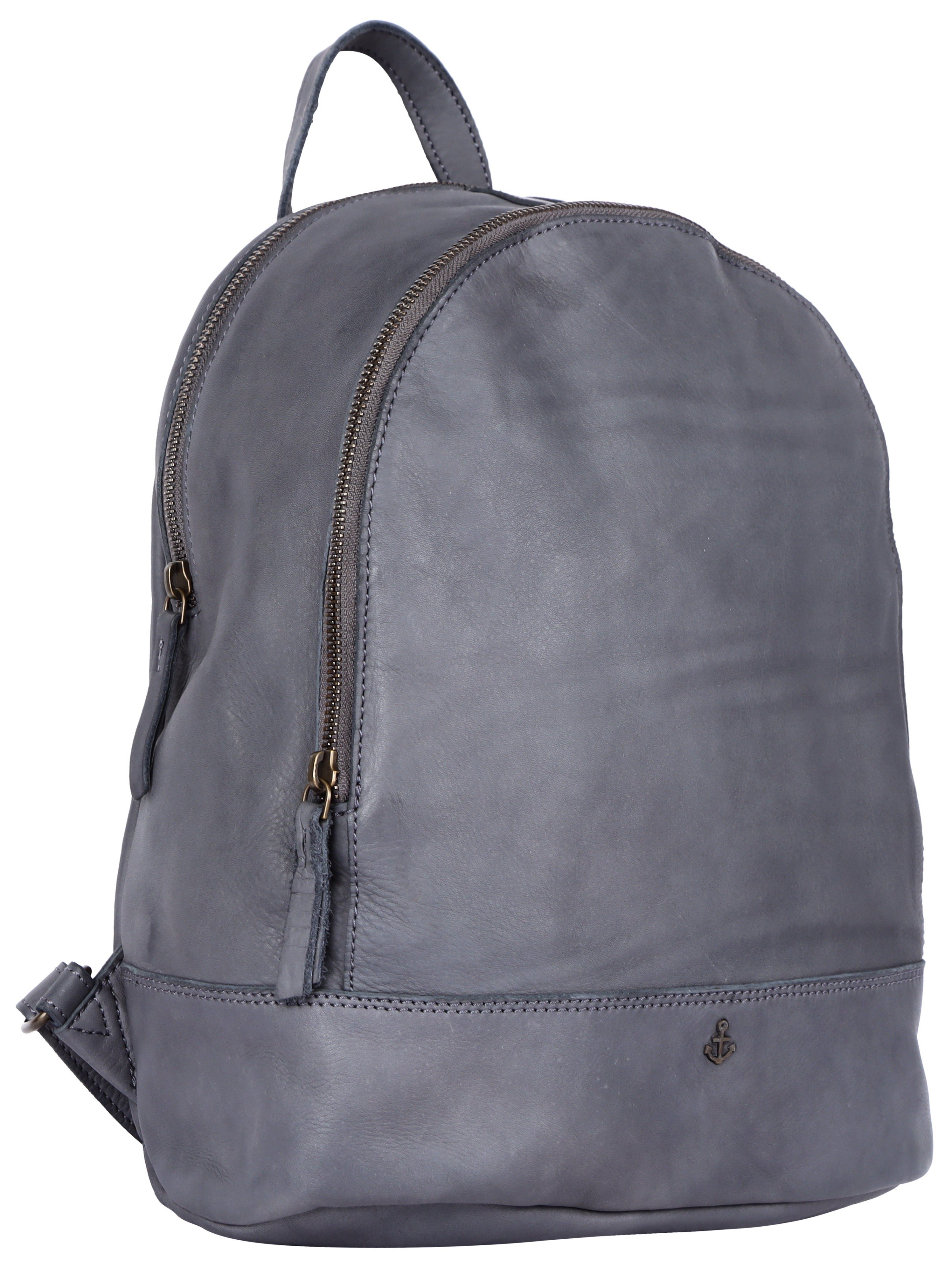 HARBOUR 2nd Cityrucksack mit Marken-Anker-Label und dolphin Leder typischen Meghan, aus grey Schmuckanhänger