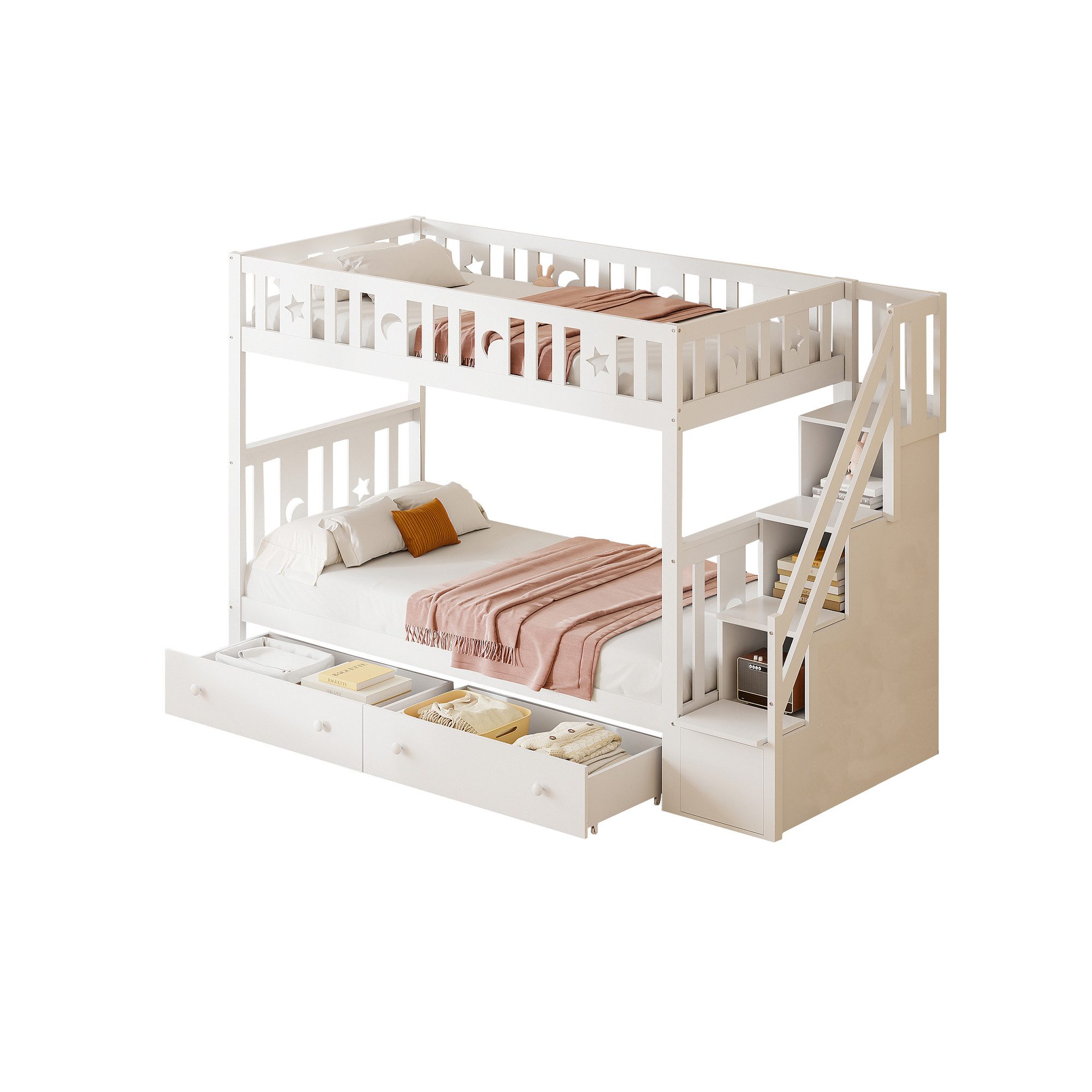 HAUSS SPOLE Etagenbett 90X200cm mit Stauraumtreppe, günstig online kaufen