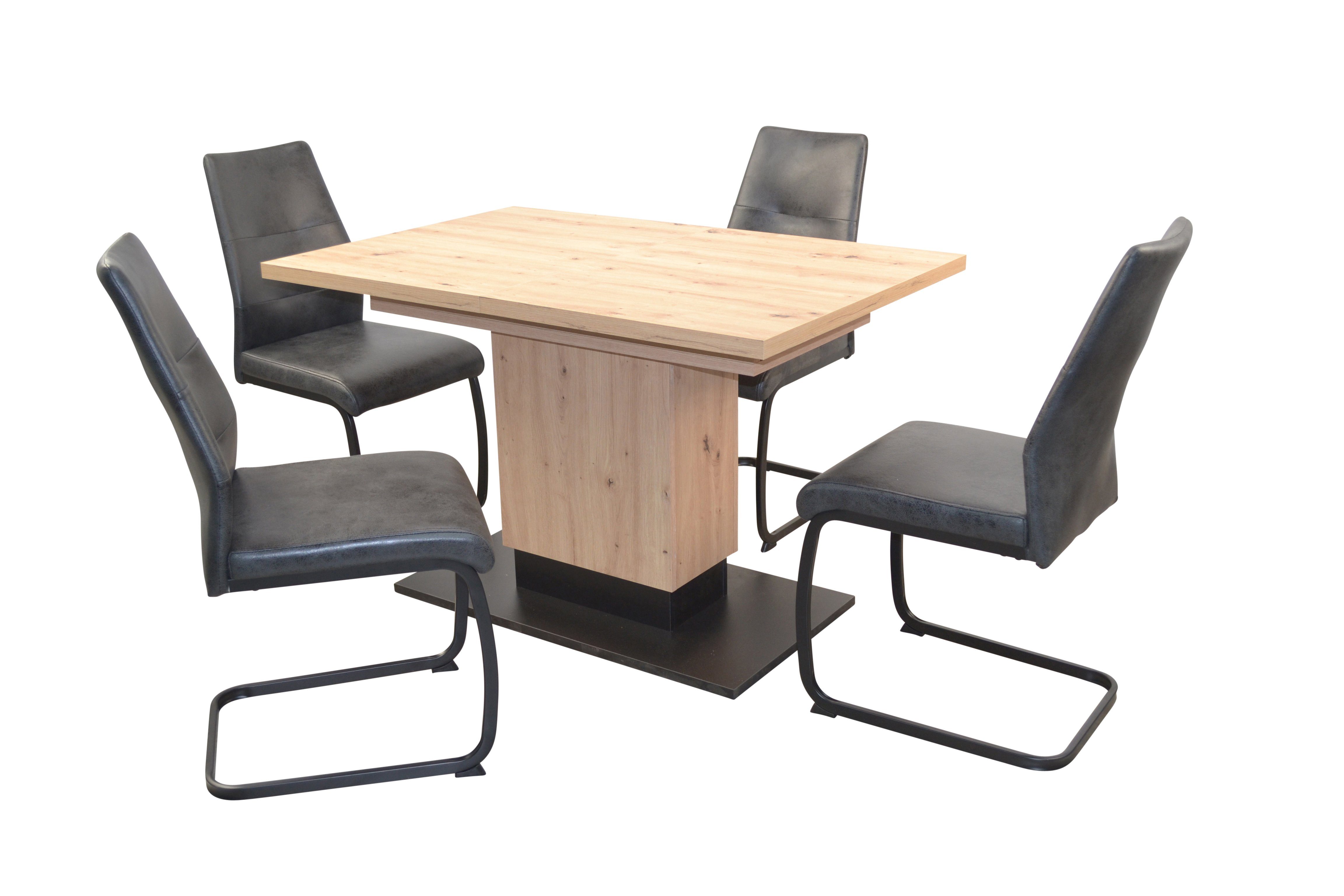 Set) moebel-direkt-online Stühle (Spar-Set, schwarz Essgruppe 5tlg. Cora,