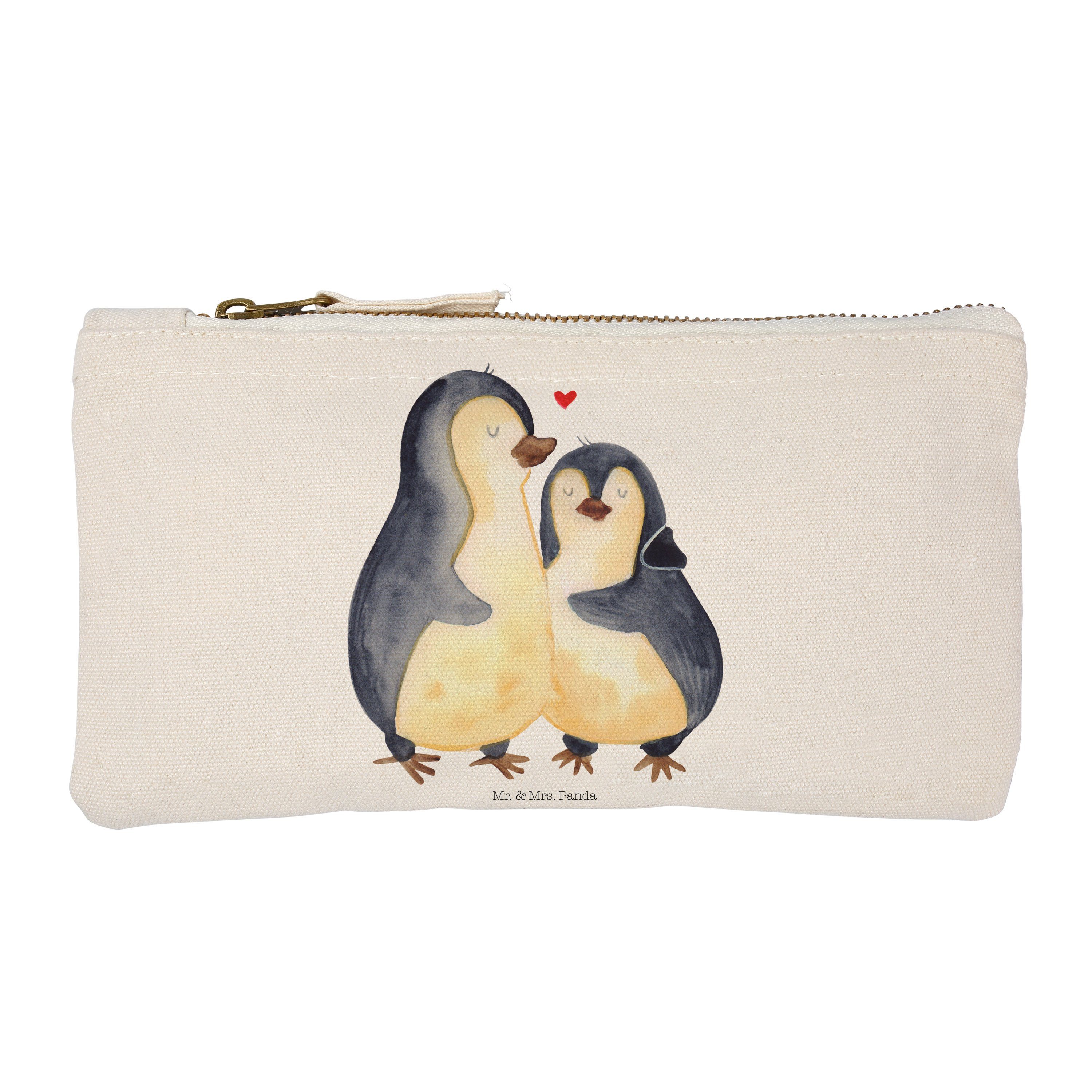 (1-tlg) - - Pinguin & Geschenk, Kosmetiktasche Panda Liebe, umarmend Mr. Mrs. Liebesgeschenk, Weiß Schminktas