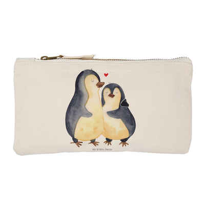 Mr. & Mrs. Panda Kosmetiktasche Pinguin umarmend - Weiß - Geschenk, Liebesgeschenk, Liebe, Schminktas (1-tlg)