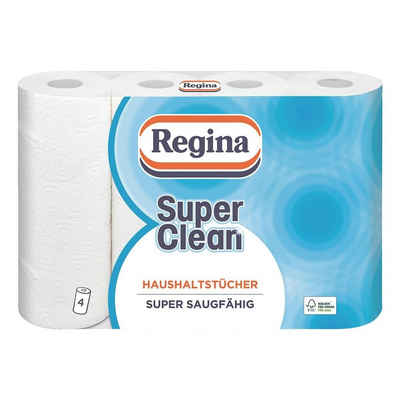 REGINA Papierküchenrolle Super Clean (4-St), 2-lagig, weiß mit Dekorprägung, 43 Blatt/Rolle