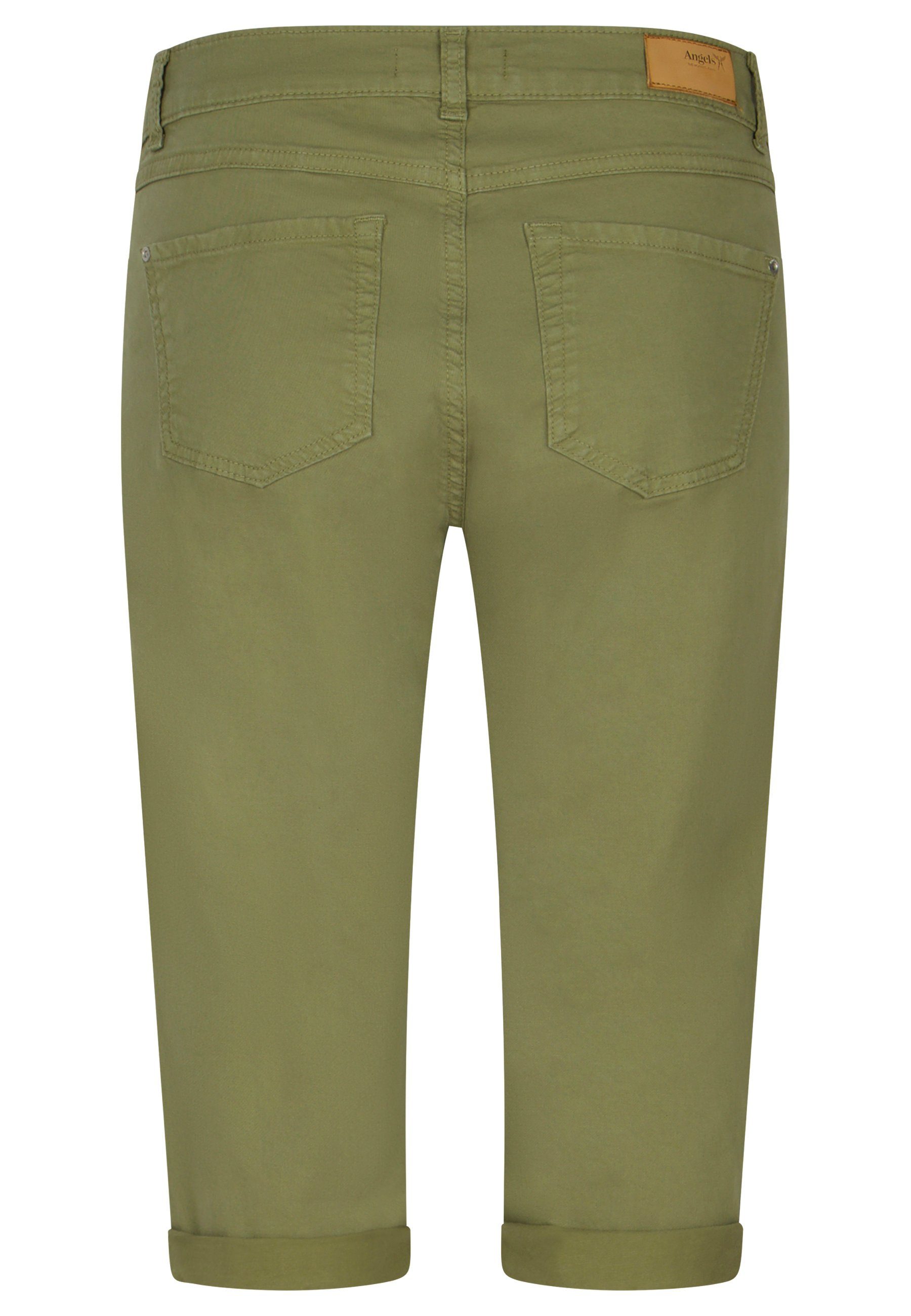 Capri mit ANGELS Label-Applikationen khaki Slim-fit-Jeans TU 5-Pocket-Hose