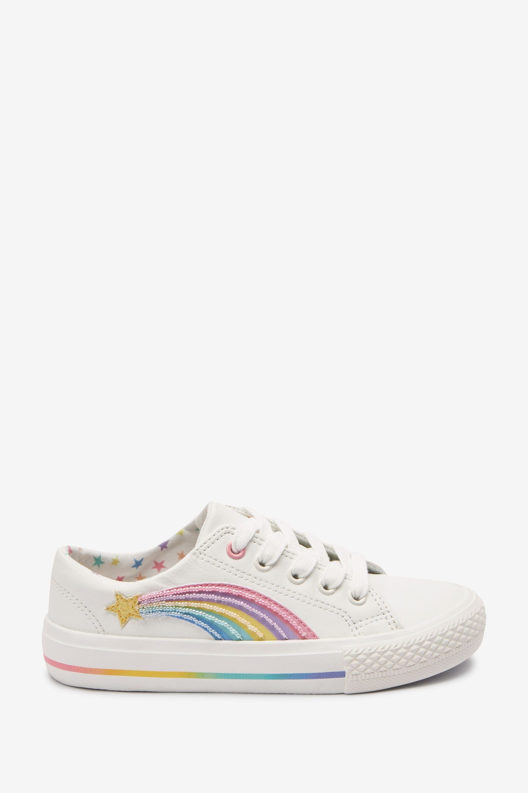 Next Schnürsneaker Sneaker (1-tlg) White Rainbow Embellished