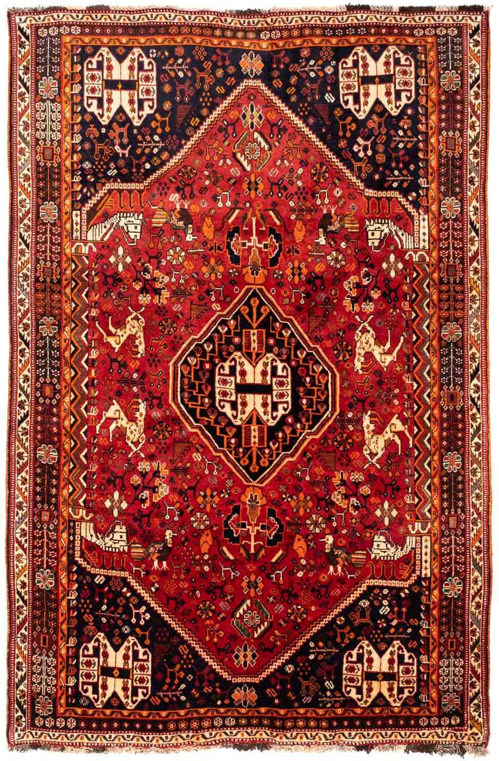 mm, Shiraz mit Wollteppich rechteckig, 168 morgenland, Zertifikat Unikat x cm, 1 Höhe: Medaillon 251