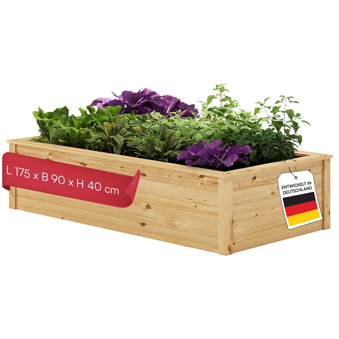 STEELSØN Hochbeet Theemin aus Lärchenholz (Natur, 175 cm breit), Gemüsebeet mit UV-Schutzlackierung, Pflanzenkasten wetterfest