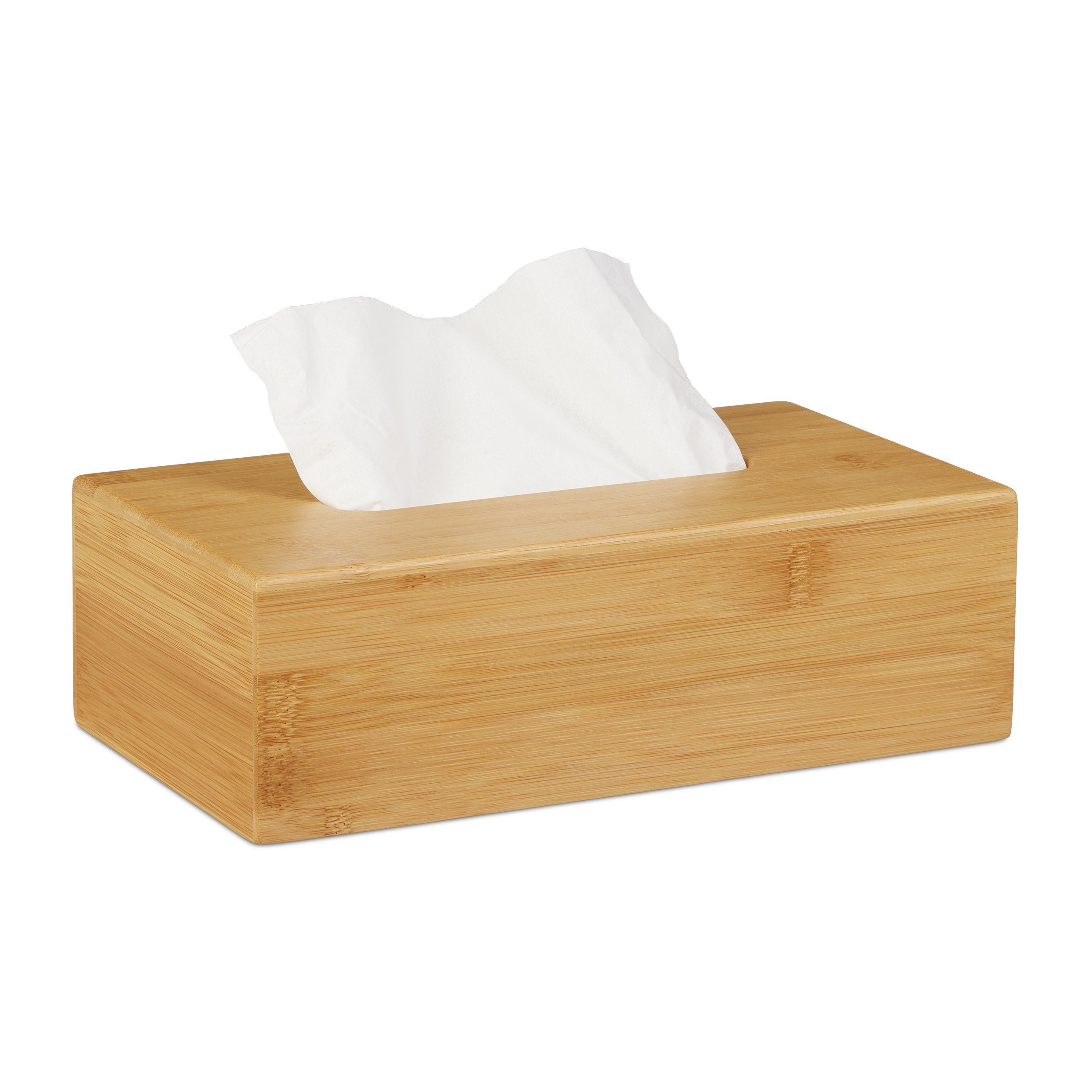relaxdays Kosmetikbox Kosmetiktücherbox Bambus 27,5 cm günstig online kaufen