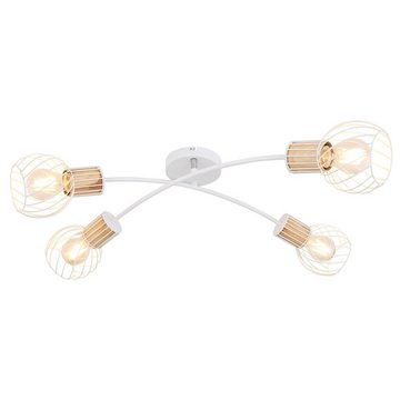 etc-shop LED Deckenspot, Leuchtmittel inklusive, Warmweiß, Retro Decken Leuchte Wohn Ess Zimmer FILAMENT Käfig Strahler