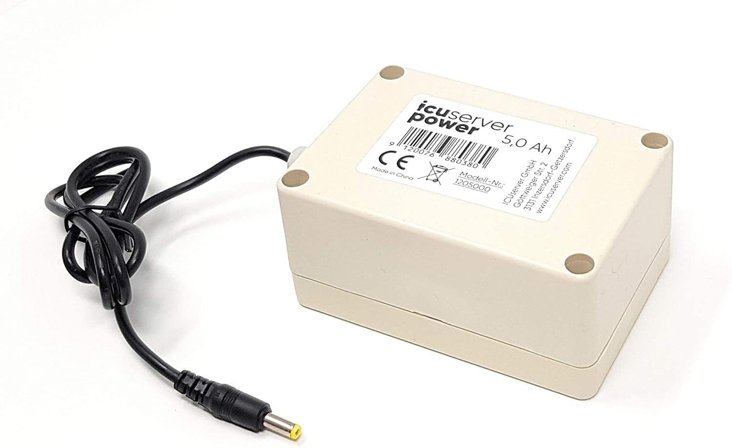 ICUserver Wildkamera ICUServer Externer Super Li-Ion Akku 5000mAh - 3 Monate Laufzeit - Für (PowerPack 12V 5000 mAh – Lithium-Akku für Wildkameras, IP54)