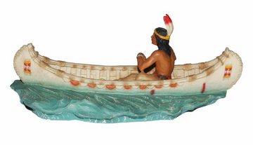 Castagna Dekofigur Native American Hiawatha im Kanu sitzend L 23,5 cm Dekofigur