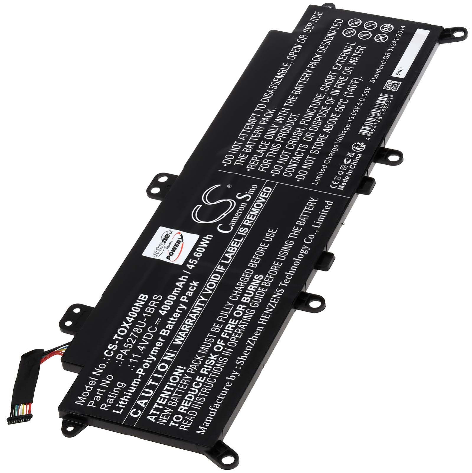 Powery Akku für Toshiba Portege X30-F-12R Laptop-Akku 4000 mAh (11.4 V)