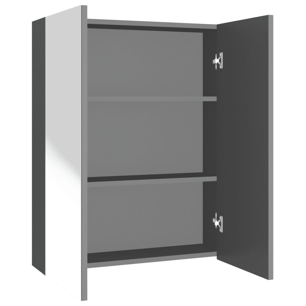 vidaXL Badezimmerspiegelschrank Bad-Spiegelschrank 60x15x75 cm MDF Anthrazit