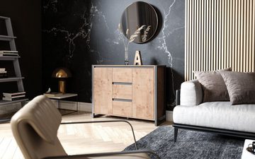 Newroom Kommode Vincent, Wildeiche Sideboard Vintage Industrial Highboard Anrichte Wohnzimmer