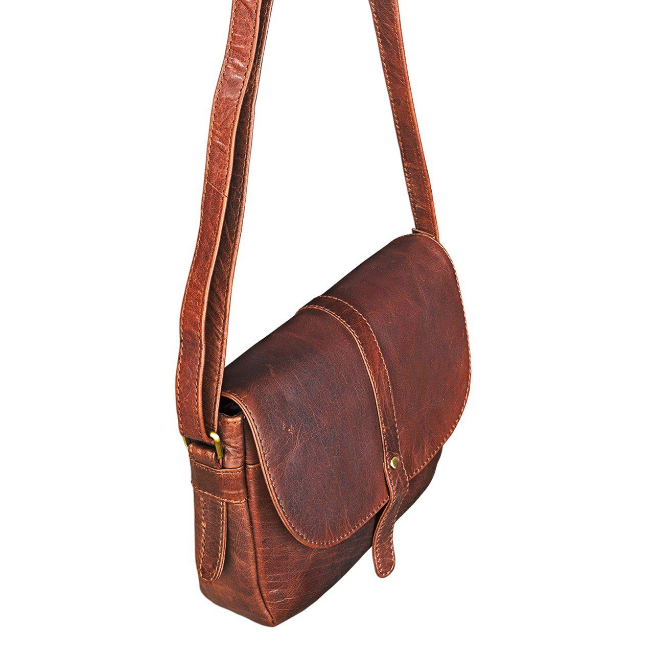 Umhängetasche Vintage Handtasche Leder STILORD braun - "Kira" siena Frauen