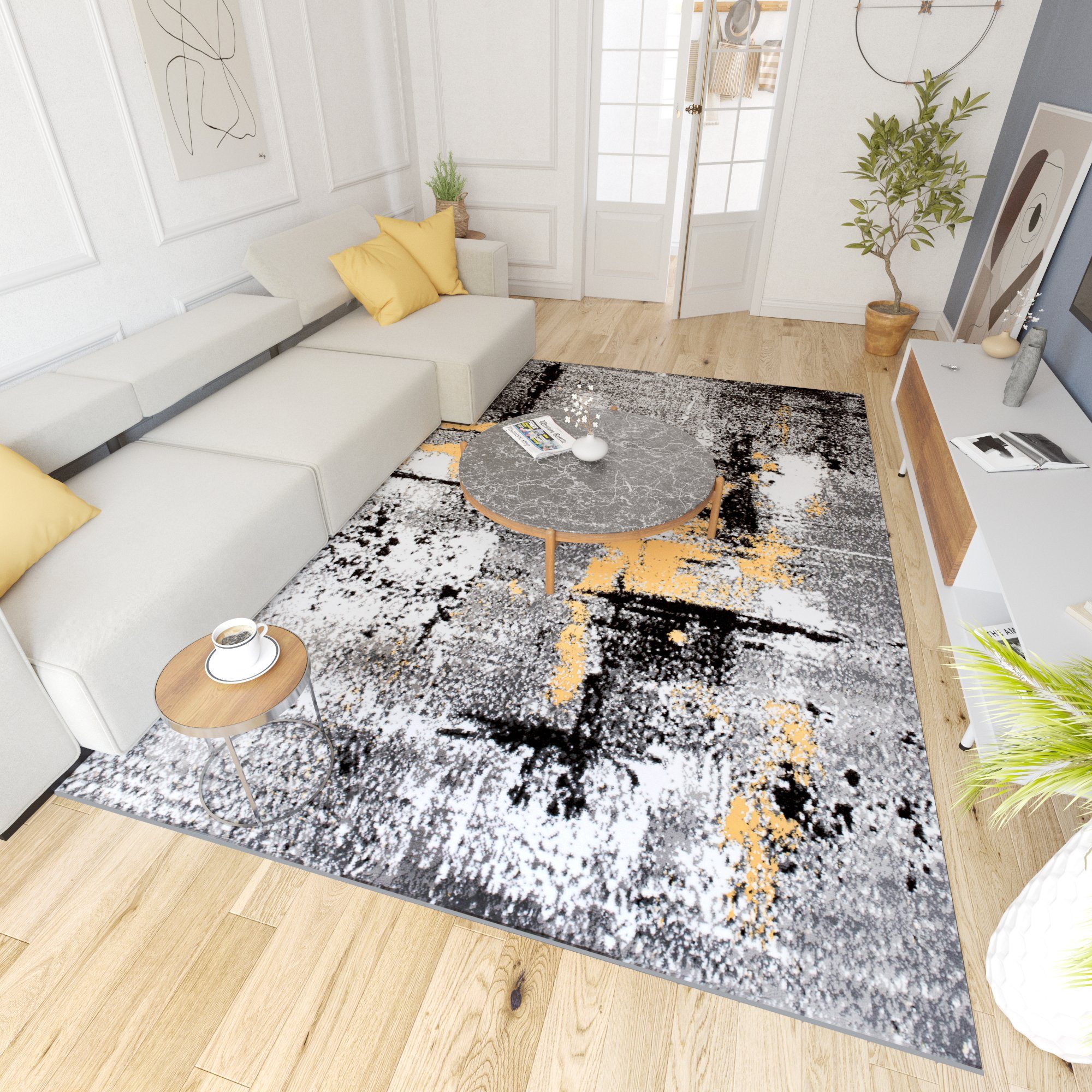 Mazovia Designteppich Modern Teppich Kurzflor Wohnzimmerteppich günstig online kaufen