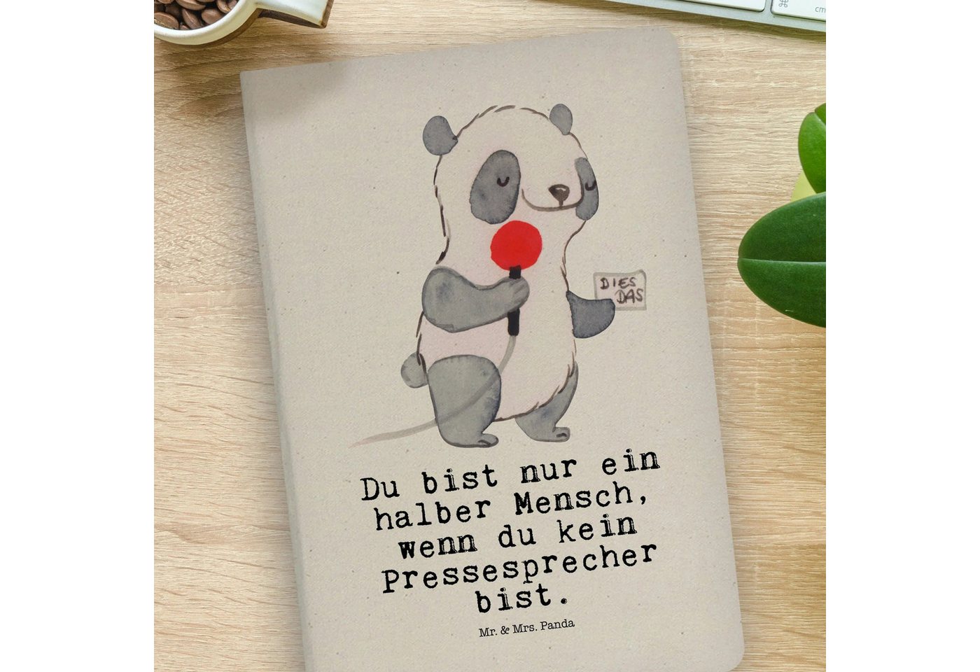 Thumbnail - Mr. & Mrs. Panda Notizbuch Pressesprecher Herz - Transparent - Geschenk, DIN A4 Uni Notizbuch, D Mr. & Mrs. Panda, Langl...