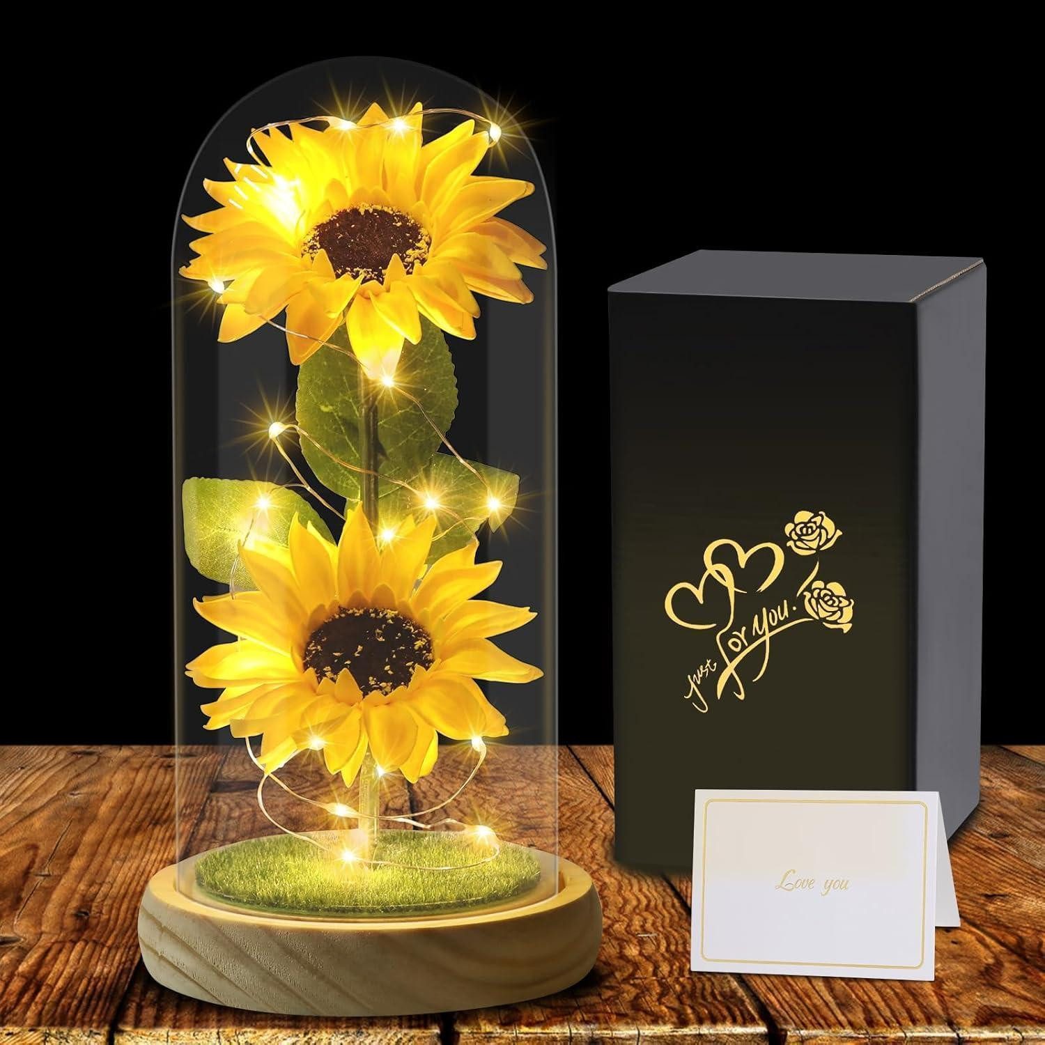 LuxusKollektion Badaccessoire-Set Künstliche Sonnenblume Glaskuppel Ewige S günstig online kaufen