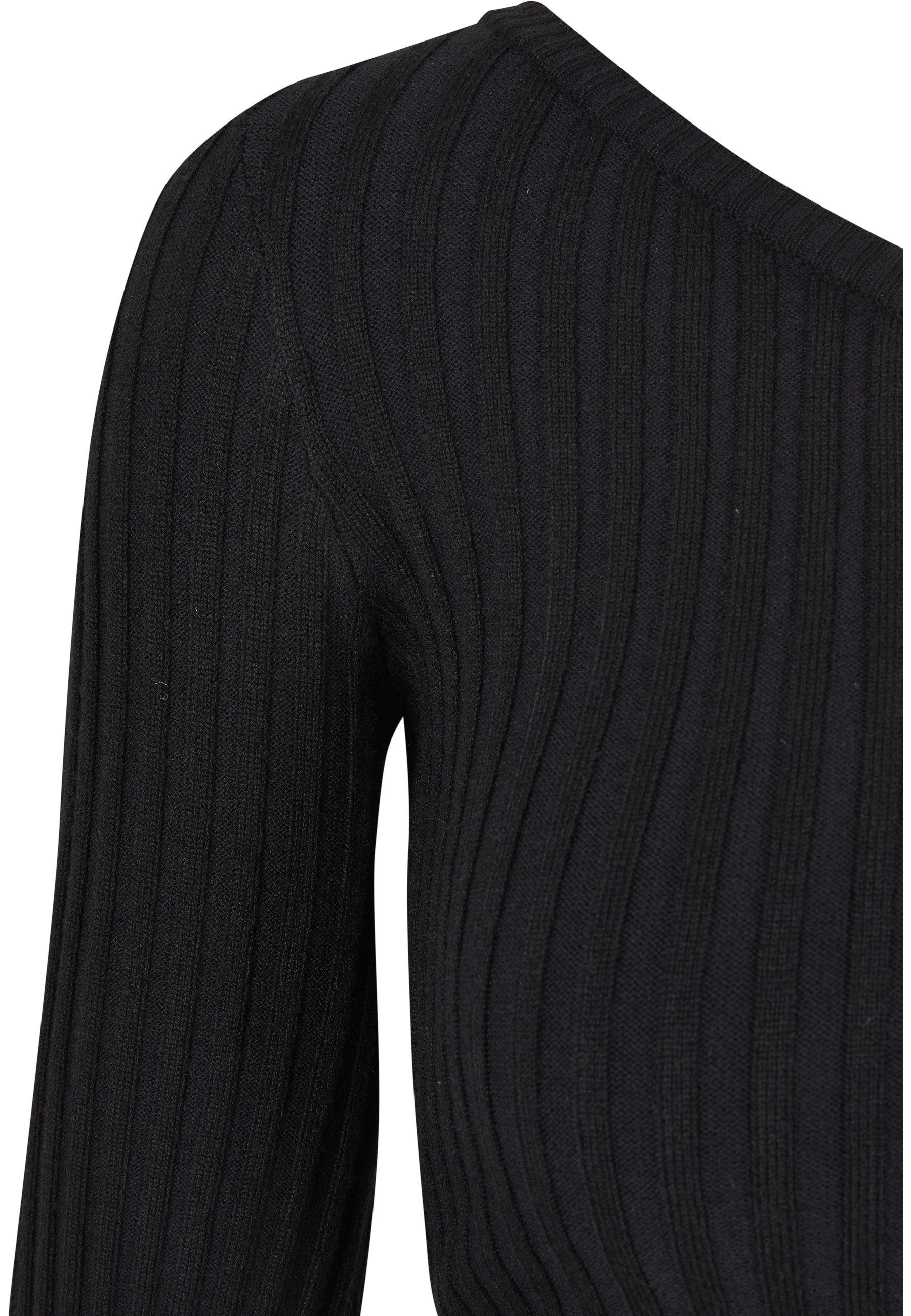 URBAN CLASSICS Rundhalspullover Urban Classics Damen Ladies Short Rib Knit One Sleeve Sweater (1-tlg)