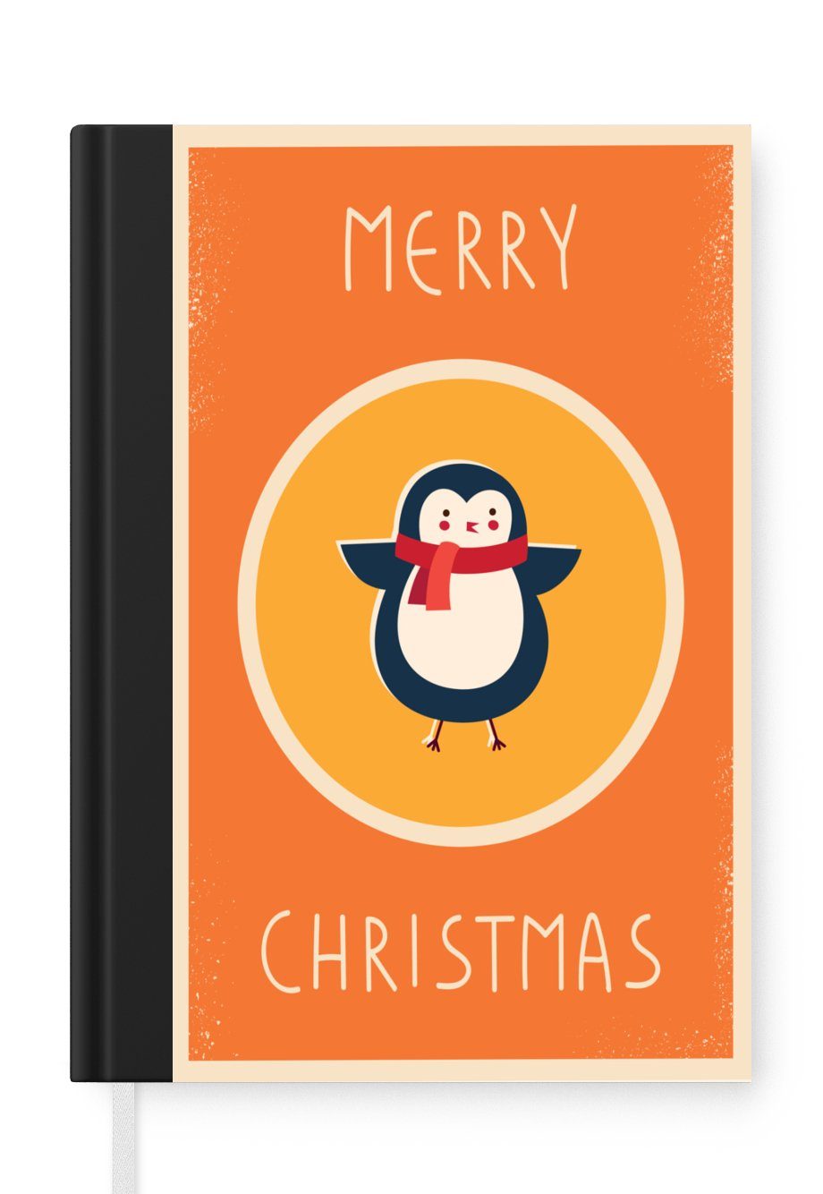 MuchoWow Notizbuch Tiere - Weihnachten - Zitate - Pinguin - Frohe Weihnachten, Journal, Merkzettel, Tagebuch, Notizheft, A5, 98 Seiten, Haushaltsbuch | Notizbücher