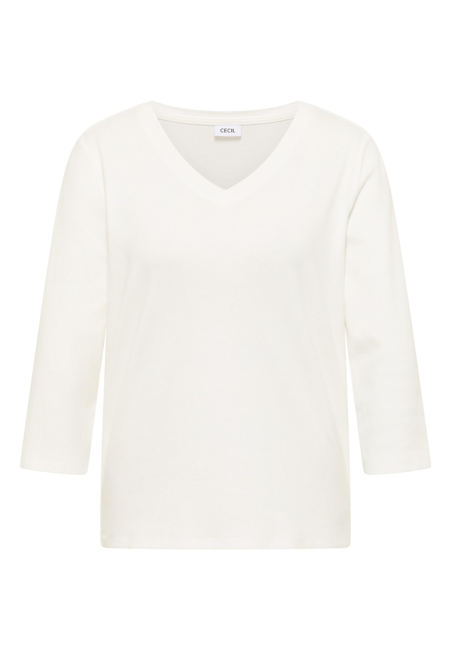 CECIL T-Shirt - Basic Blusenshirt mit 3/4-Arm und V-Ausschnitt günstig online kaufen