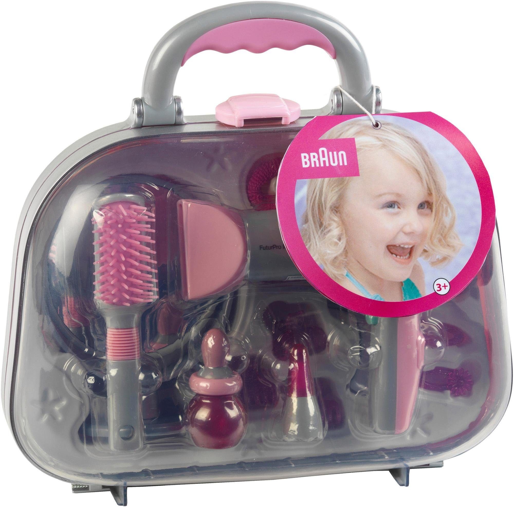 Klein Spielzeug-Frisierkoffer Koffer mit Braun Fön günstig online kaufen