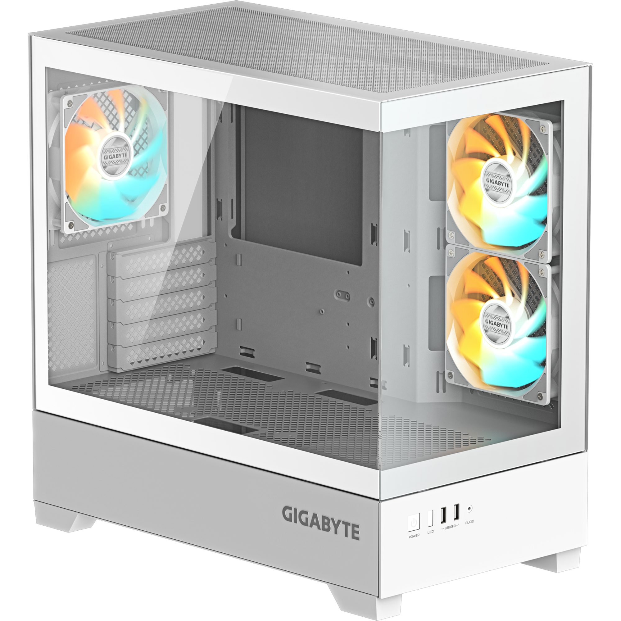 Gigabyte PC-Gehäuse GIGABYTE C201 Panoramic Ice, Tower-Gehäuse, (Tempered Glass x 2)