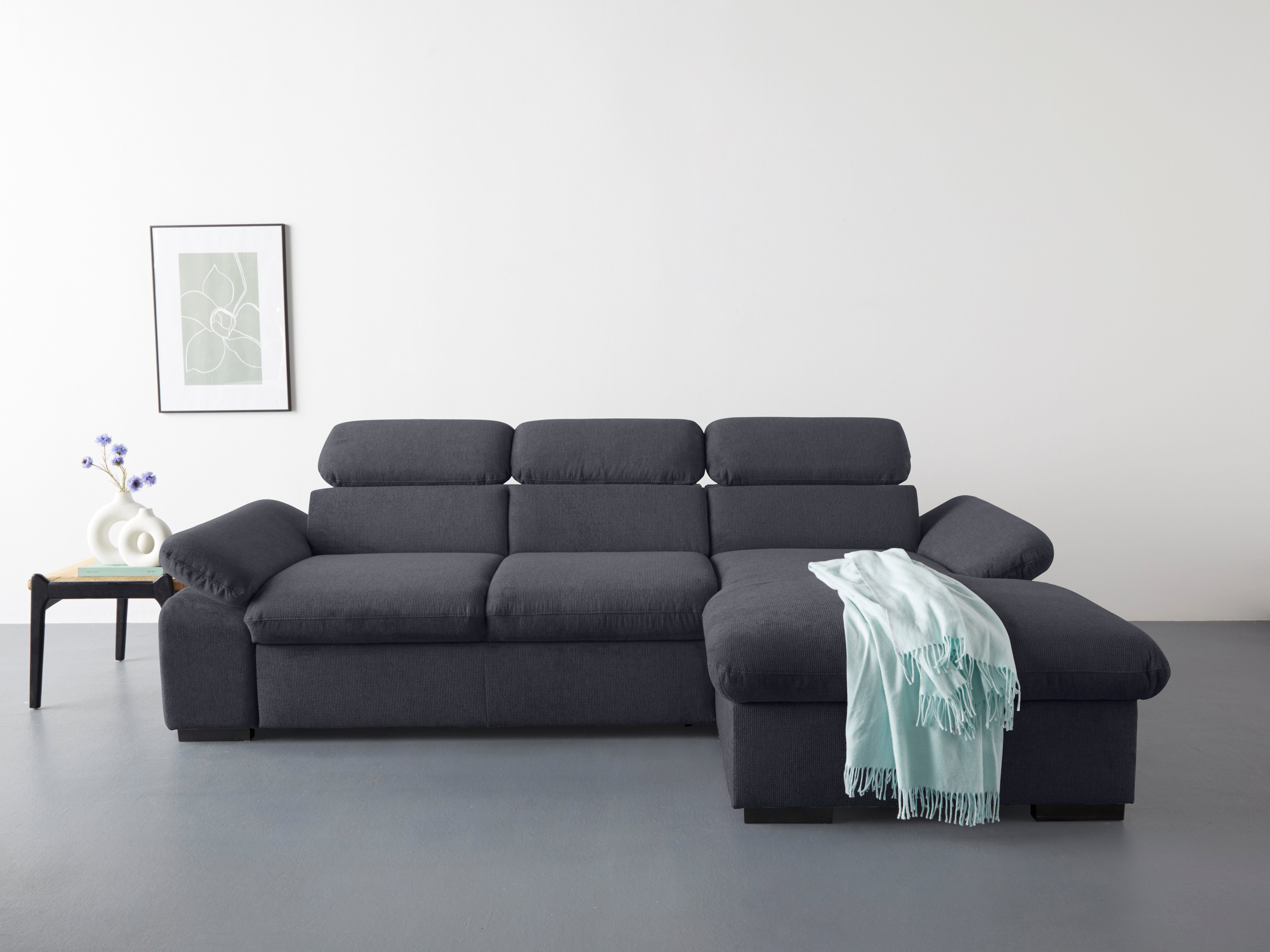 COTTA Ecksofa "Lola L-Form mit Kopfteilfunktion & Hocker", (Set, mit Hocker günstig online kaufen