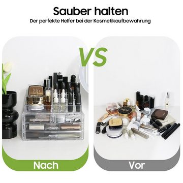 Aoucheni Make-Up Organizer Acryl-Kosmetik-Schubladen-Etui Stapelbar, staub- und wasserdicht, Sets, Acryl, Polished