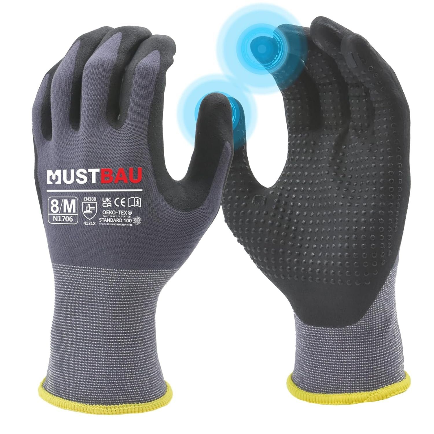 Mustbau Arbeitshandschuhe (3-St) 12/6/3 Pack, Abriebfest günstig online kaufen
